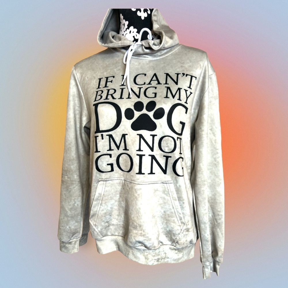 NWOT Dog graphic hoodie - unisex tie- dye- medium